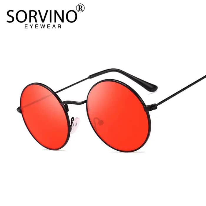 SORVINO Steampunk lunettes de soleil rondes marque de luxe concepteur hommes femmes lentilles rouges rétro Vintage