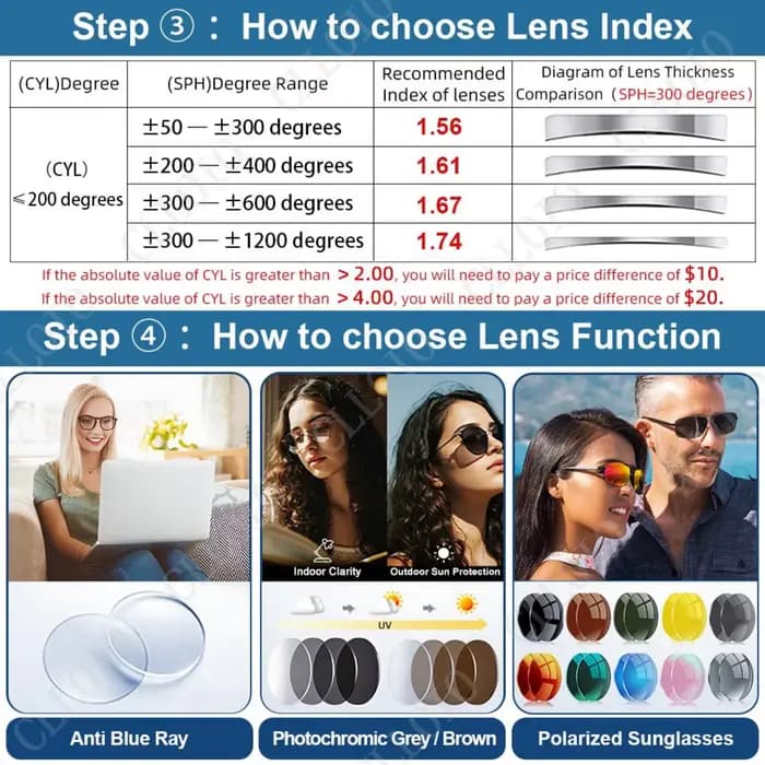 CLLOIO luxe femmes Rectangle myopie Prescription lunettes optiques haute qualité Anti lumière bleue photochromique