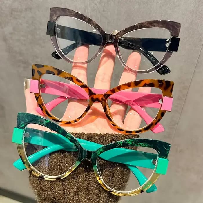 Femmes grandes lunettes de lecture œil de chat à la mode surdimensionné loin vue