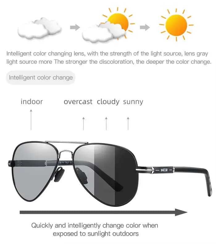 Lunettes De soleil polarisées pour hommes BARCUR