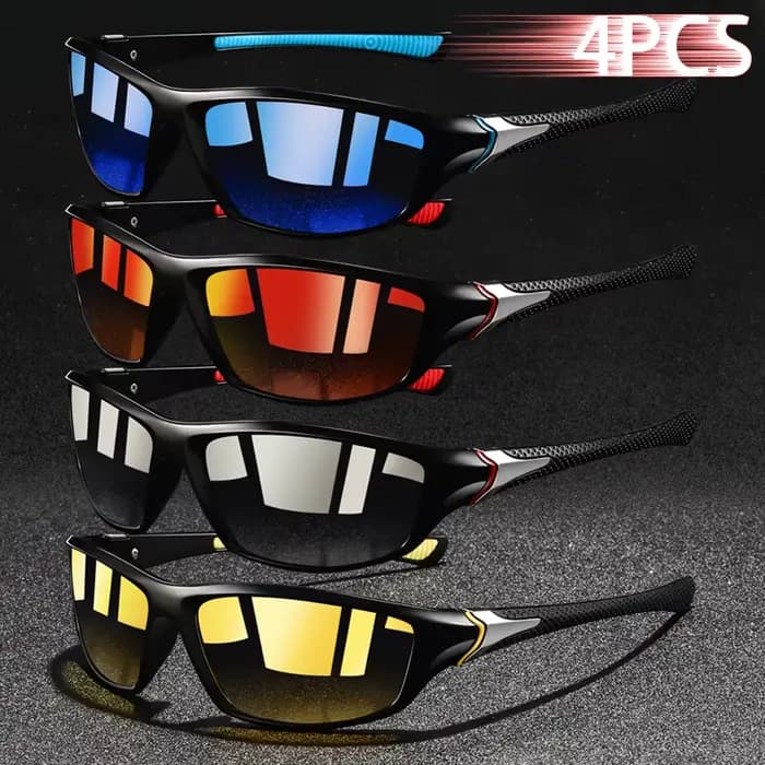 4 pièces mode Vintage pêche cyclisme Sport lunettes de soleil hommes femmes course alpinisme