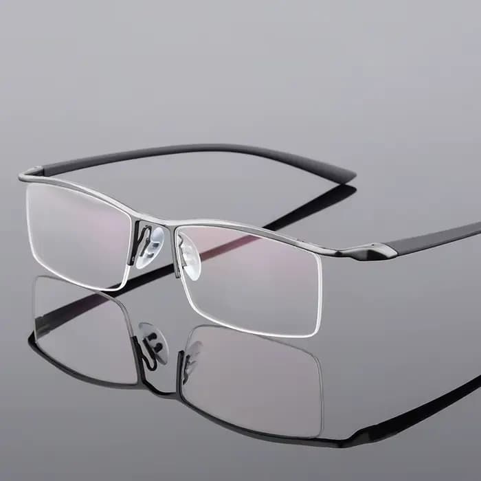 Browline demi-jante monture de lunettes en métal pour hommes