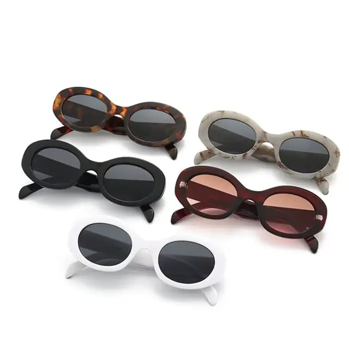 Vintage petites lunettes De soleil ovales femmes marque De luxe concepteur noir femme