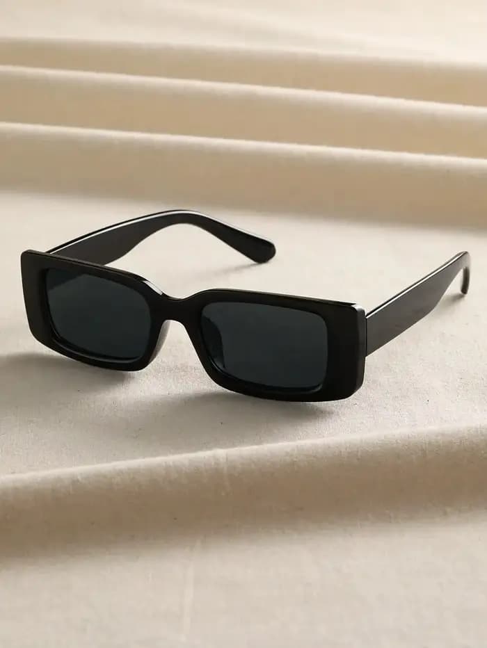 Lunettes de soleil carrées en plastique unisexes