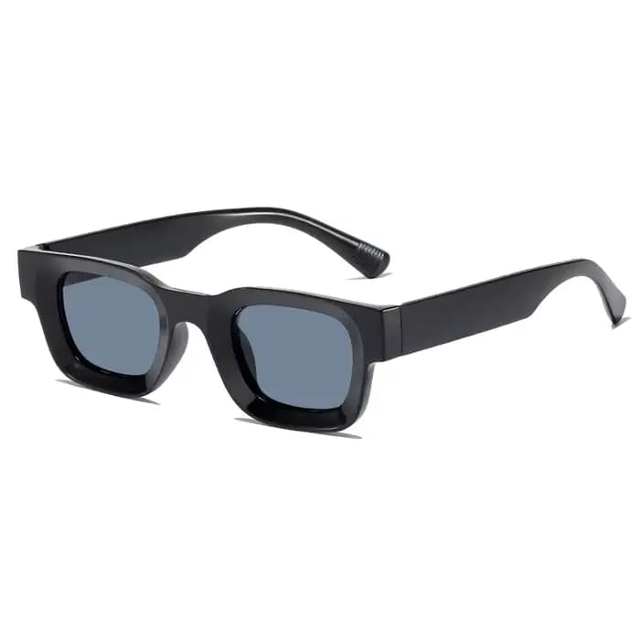 Petites lunettes de soleil rectangulaires à monture épaisse