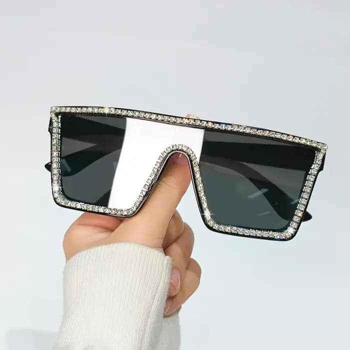 Lunettes de soleil en strass brillant pour femmes