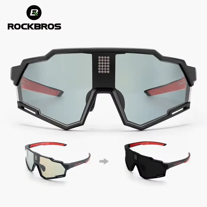 ROCKBROS lunettes de soleil de vélo polarisées et photochromiques changement de couleur électronique