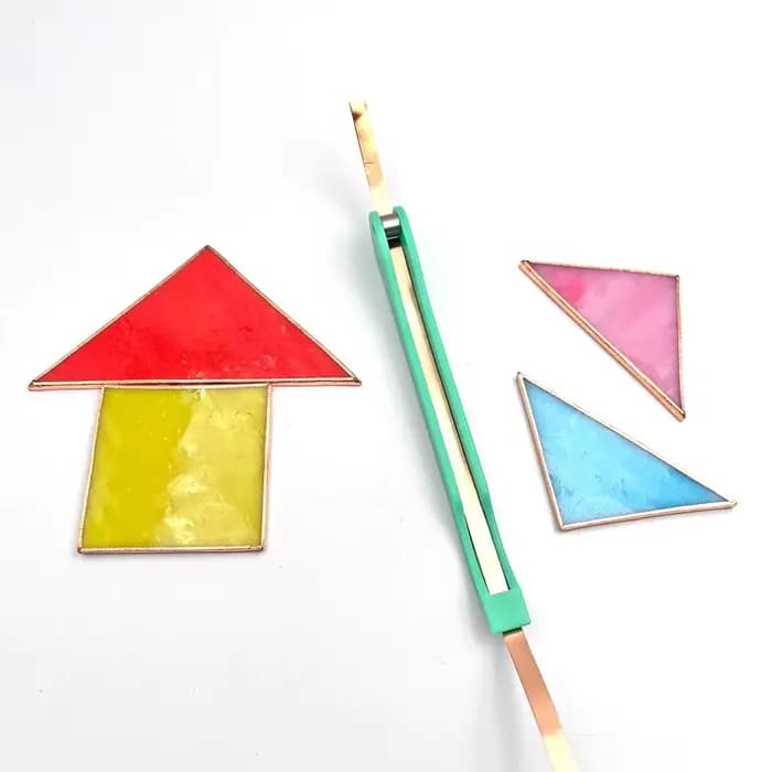 Outil de dorure manuel en plastique pour verre teinté, robuste et durable, avec guide à rainures pour lisser les bords, pour verre coloré