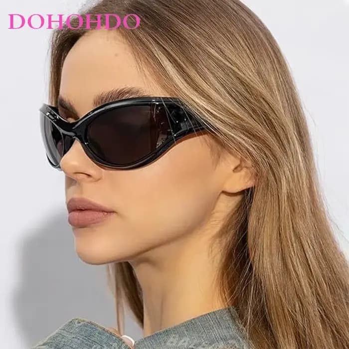 Tendance Y2K lunettes de soleil femmes hommes 2025 marque de luxe concepteur rétro Steampunk