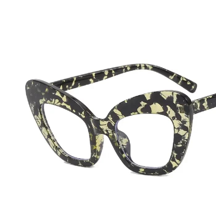 Oeil de chat Anti lumière bleue monture de lunettes femmes surdimensionné Vintage clair lentille léopard