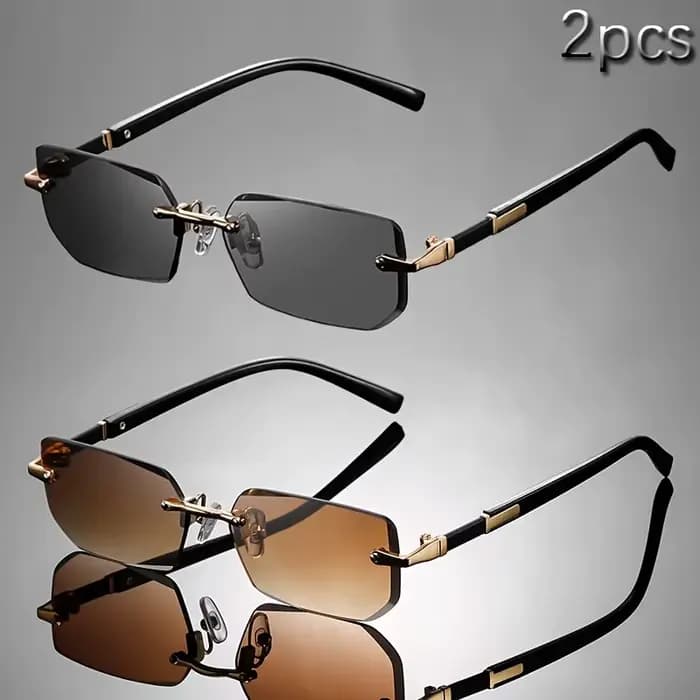 Lot de 2 lunettes carrées sans monture