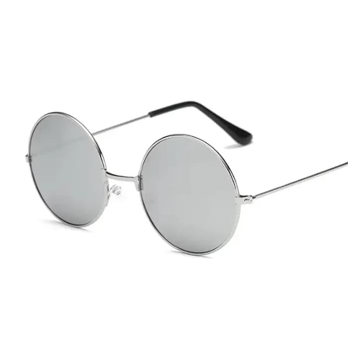 Femmes mâle petit cadre en métal coloré océan miroir rétro classique rond lunettes de soleil