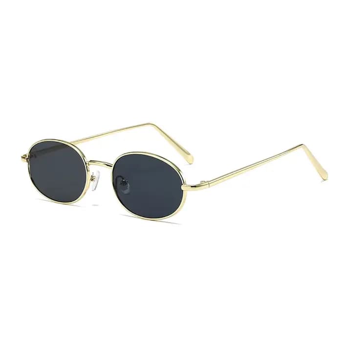 Lunettes de soleil ovales classiques en métal pour hommes