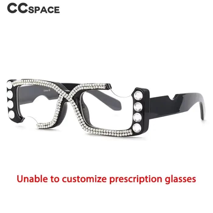 53614 femmes luxe diamant carré Anti bleu lunettes montures mode ordinateur