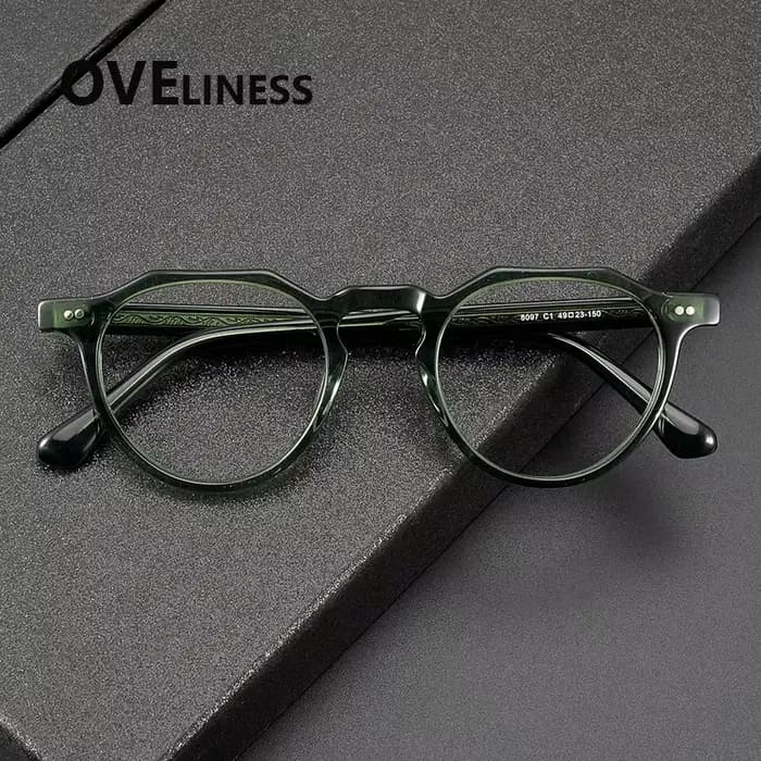 2026 Vintage rond acétate lunettes cadre pour hommes rétro
