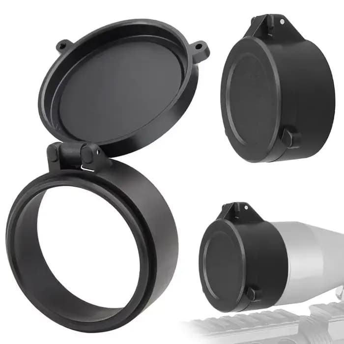 Couvercle de visée pour fusil de chasse, 25.5-65mm, capuchon de visée, étui anti-poussière, couvercle d'objectif optique rabattable, ressort rapide