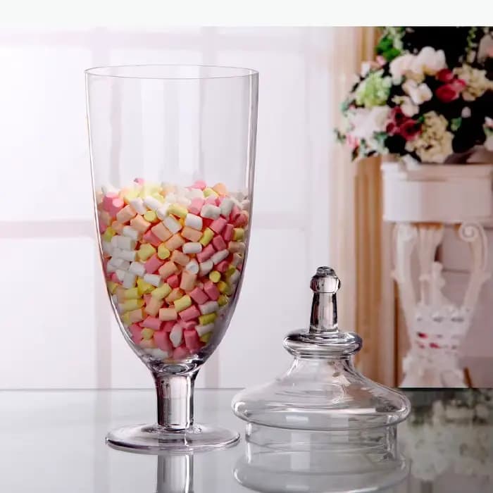 Pot de rangement en verre transparent, pot à bonbons créatif, pot de rangement pour desserts, pots à grains de café et céréales diverses, rangement de cuisine
