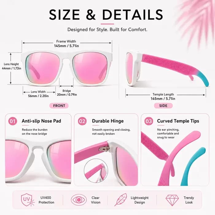 Lunettes de soleil carrées polarisées pour femmes et hommes