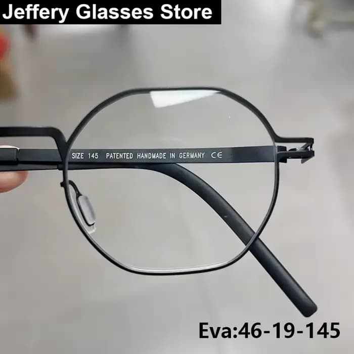 Allemagne mode hexagone sans vis lunettes cadre hommes femmes ultraléger petit visage