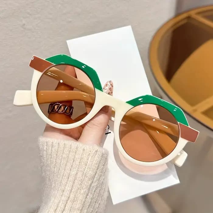Ins populaire mode ronde femmes Punk lunettes de soleil rétro Rivets hommes tendance