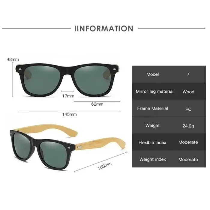 Lunettes de soleil en bois pour hommes