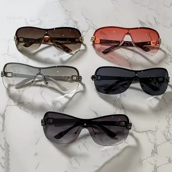 Lunettes de soleil à double anneau pour hommes et femmes