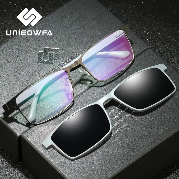 Clip magnétique polarisé sur lunettes de soleil hommes Prescription
