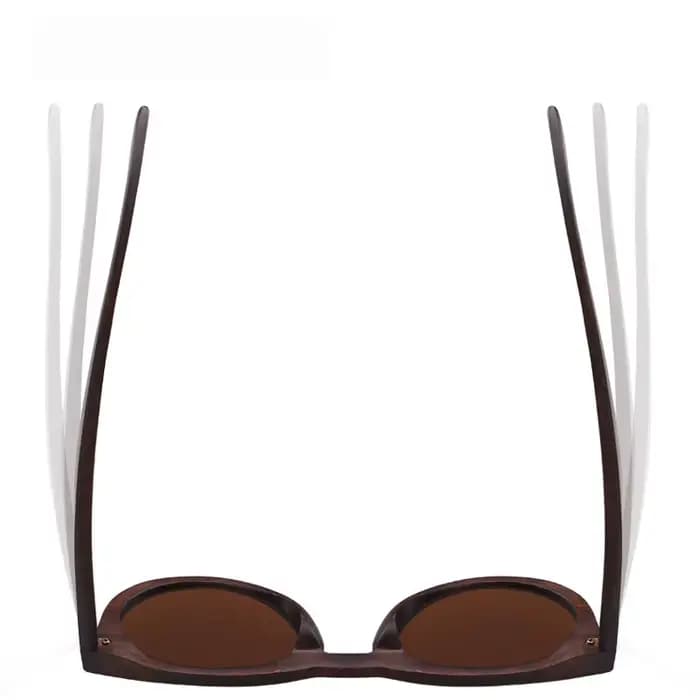 Lunettes de soleil rondes rétro en bois de bambou pour femmes et hommes
