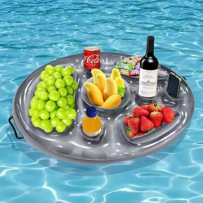 Porte-gobelet gonflable flottant pour piscine, bar à bière, support pour fruits et aliments, conteneur à vin, décoration de fête, accessoire de plage