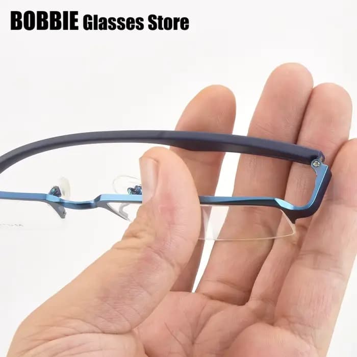150mm grande taille demi-monture hommes lunettes