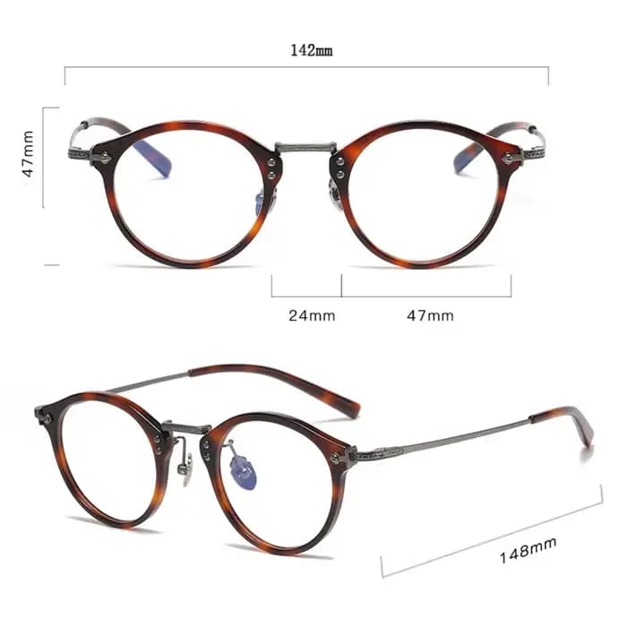 Lunettes de vue de luxe rétro en acétate et titane