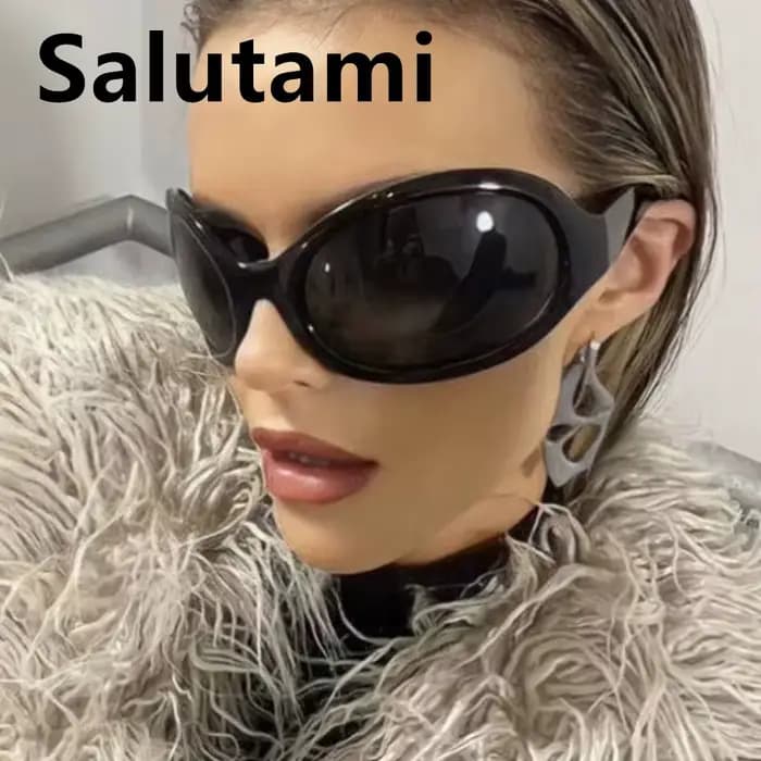 Lunettes de soleil Y2K jaunes uniques pour femmes