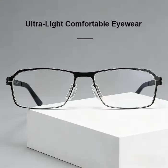 Style allemand mat rétro carré sans vis lunettes hommes monture de lunettes ultra-léger confort mince acier optique montures de lunettes