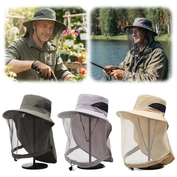 Chapeau de soleil avec moustiquaire pour hommes et femmes