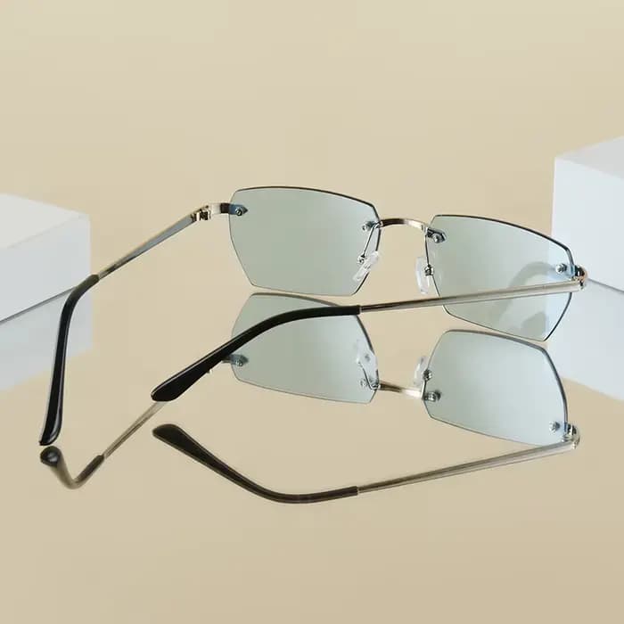 Lunettes carrées en métal pour hommes