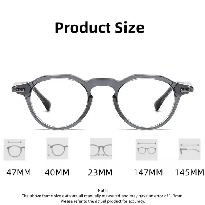 FIRADA 2025 Nouvelles Lunettes Confortables Tendance Rétro Luxe en Acétate Montures Rondes pour Hommes et Femmes 221-C
