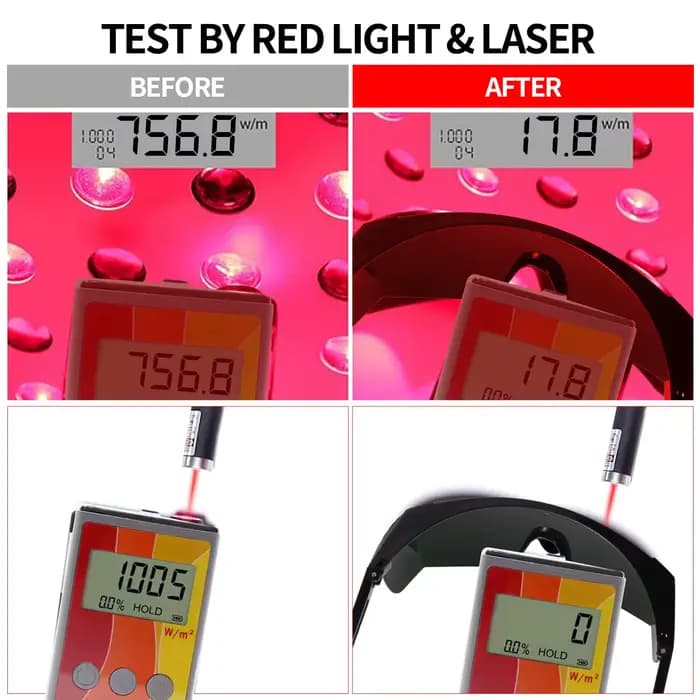Lot de 2 lunettes de sécurité laser IPL 200nm-2000nm pour le traitement d'épilation au