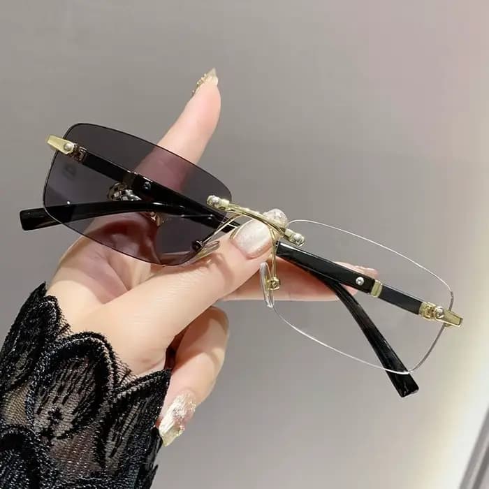 Lunettes de myopie à couleur changeante sans monture pour hommes
