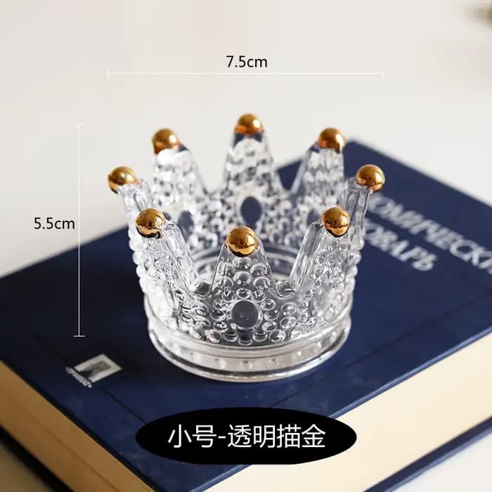 Bougeoir européen en verre à petite couronne, bougeoirs de Table à manger de nuit, décoration créative pour Bar et maison