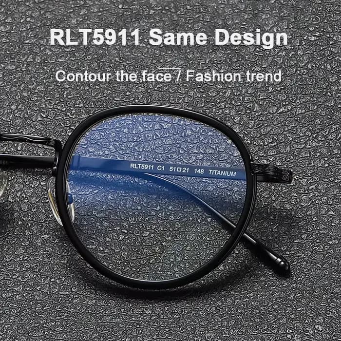 Lunettes de vue rétro rondes en titane et acétate
