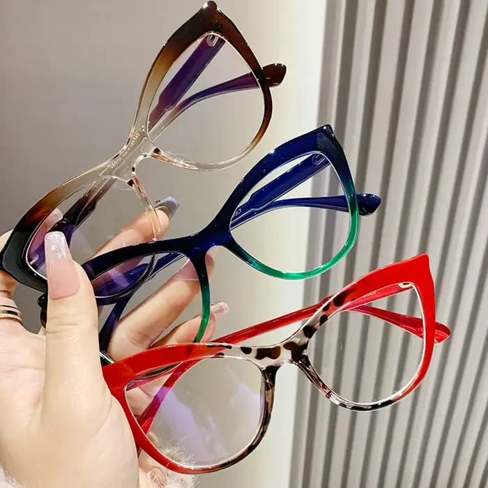 Nouveau œil de chat femmes lunettes cadre Anti lumière bleue