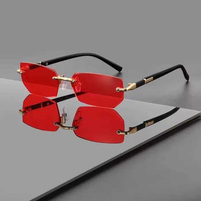 Lunettes carrées sans monture tendance et personnalisées pour hommes et femmes