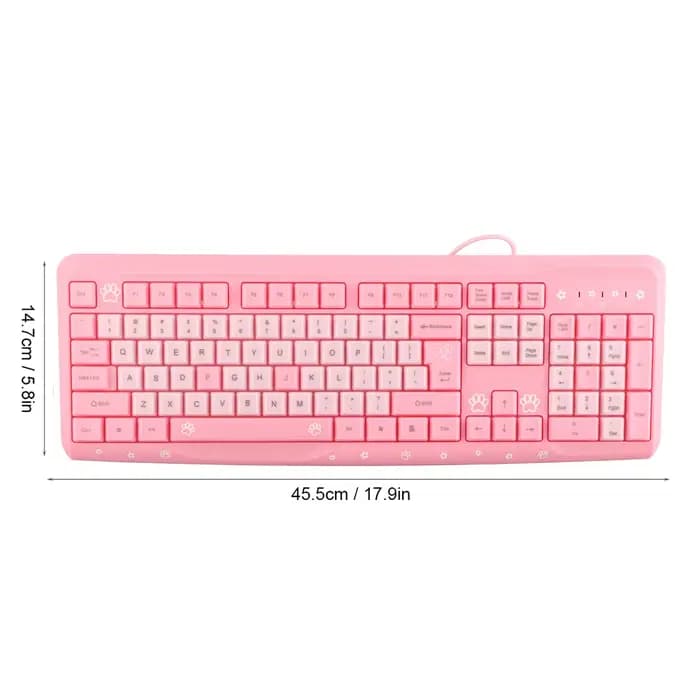 104 touches USB clavier filaire Ultra mince mignon dessin animé clavier d'ordinateur ergonomique Plug and Play pour ordinateurs portables à domicile