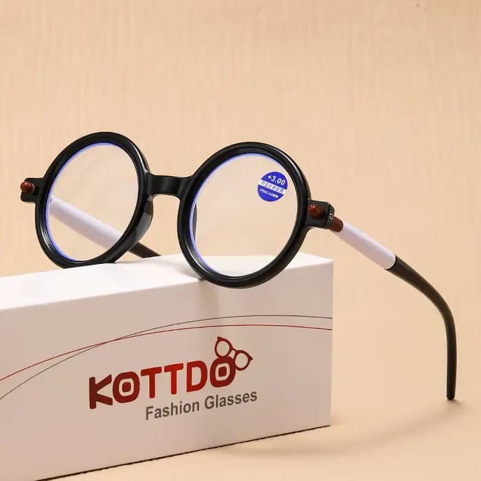Lunettes de Lecture Rondes Noires et Blanches pour Homme et Femme