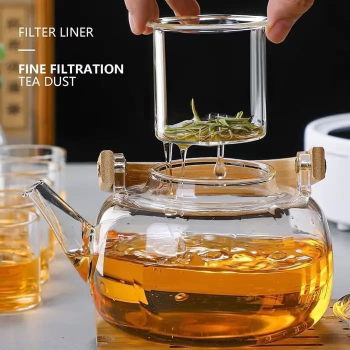 Théière en verre avec infuseur, 1 pièce, machine de cuisson de thé en Borosilicate, cuisinière sûre pour les feuilles mobiles, tisane pour la maison, les voyages en plein air
