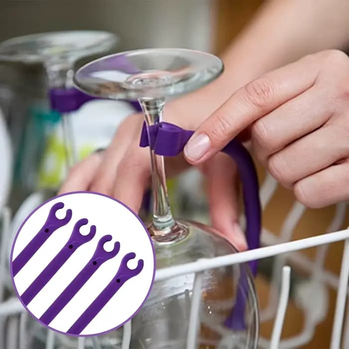 Supports flexibles pour verres à vin hauts, supports lavables au lave-vaisselle avec une poignée antidérapante, parfaits à utiliser avec des bouteilles de vin