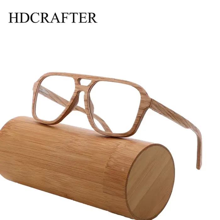 HDLosFTER-Monture de lunettes en bois 100% naturel pour hommes