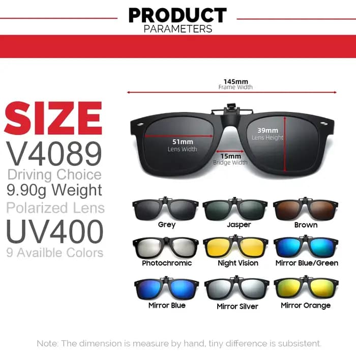 VIVIBEE 2026 Lunettes de soleil à clipser rabattables pour hommes