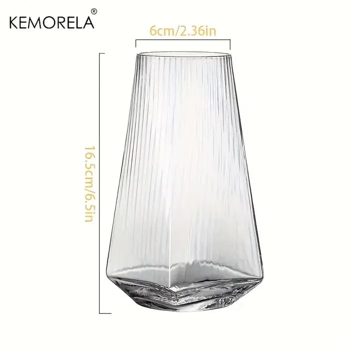 KEMORELA Verre à bille géométrique vertical de 500 ml Verre à boire de cocktail moderne pour eau Jus de bière - Pratique et élégant