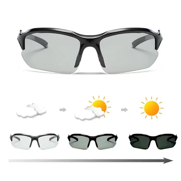 Lunettes de soleil de vélo polarisées photochromiques